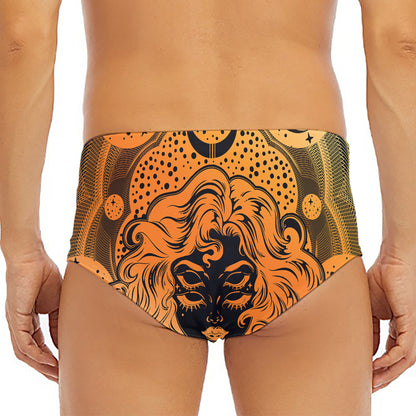 Wiccan Girl And Magical Moon Print Men's Triangle Swim Briefs