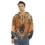Wiccan Girl And Magical Moon Print Men's Velvet Pullover Hoodie