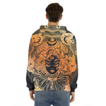 Wiccan Girl And Magical Moon Print Men's Velvet Pullover Hoodie