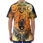 Wiccan Girl And Magical Moon Print Men's Velvet T-Shirt