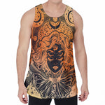 Wiccan Girl And Magical Moon Print Men's Velvet Tank Top