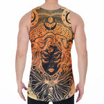 Wiccan Girl And Magical Moon Print Men's Velvet Tank Top