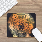 Wiccan Girl And Magical Moon Print Mouse Pad