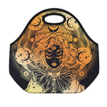 Wiccan Girl And Magical Moon Print Neoprene Lunch Bag