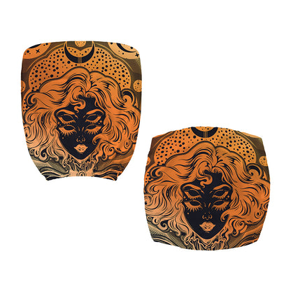 Wiccan Girl And Magical Moon Print Office Chair Cover