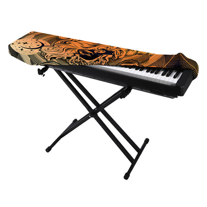 Wiccan Girl And Magical Moon Print Piano Keyboard Cover