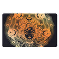 Wiccan Girl And Magical Moon Print Polyester Doormat