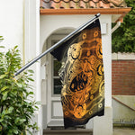 Wiccan Girl And Magical Moon Print Polyester Flag