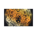 Wiccan Girl And Magical Moon Print Polyester Flag