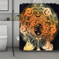 Wiccan Girl And Magical Moon Print Polyester Shower Curtain