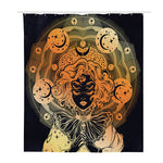 Wiccan Girl And Magical Moon Print Polyester Shower Curtain