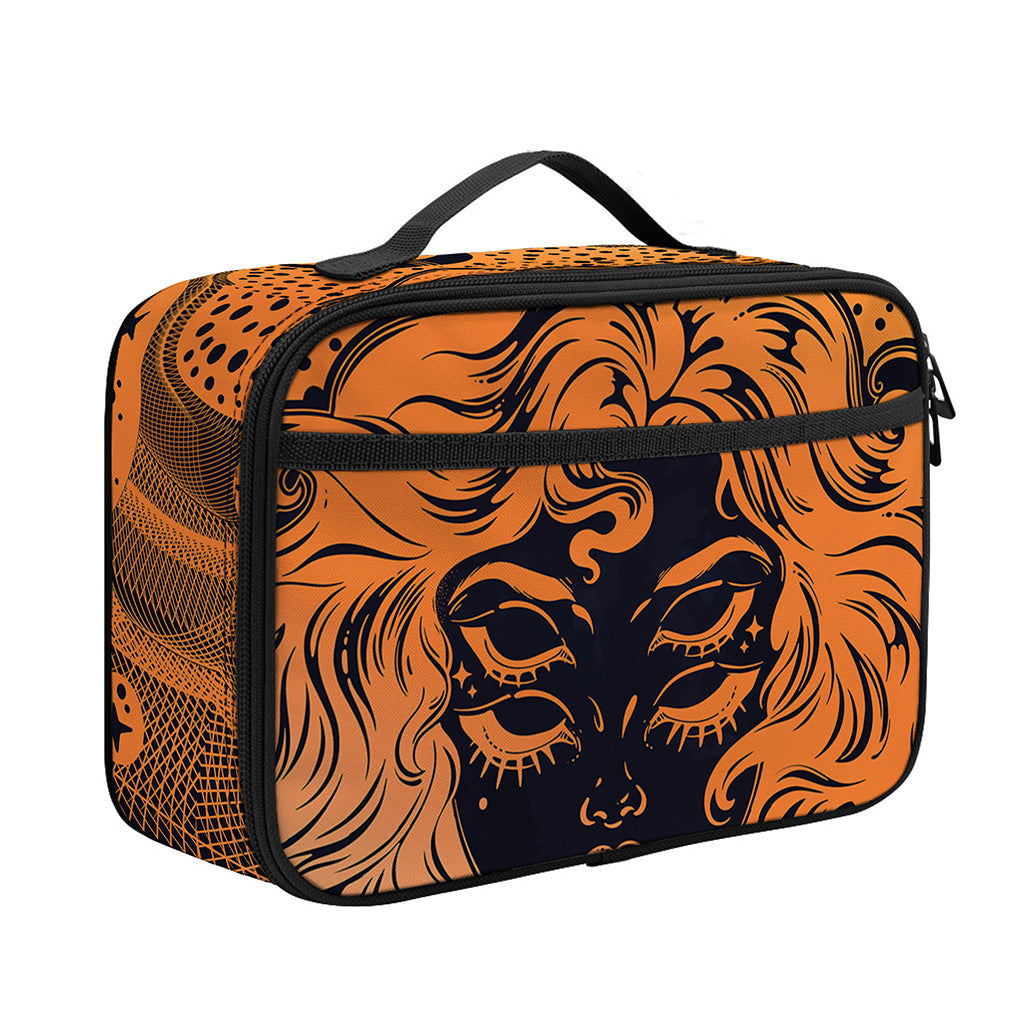 Wiccan Girl And Magical Moon Print Portable Lunch Bag