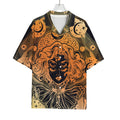 Wiccan Girl And Magical Moon Print Rayon Hawaiian Shirt