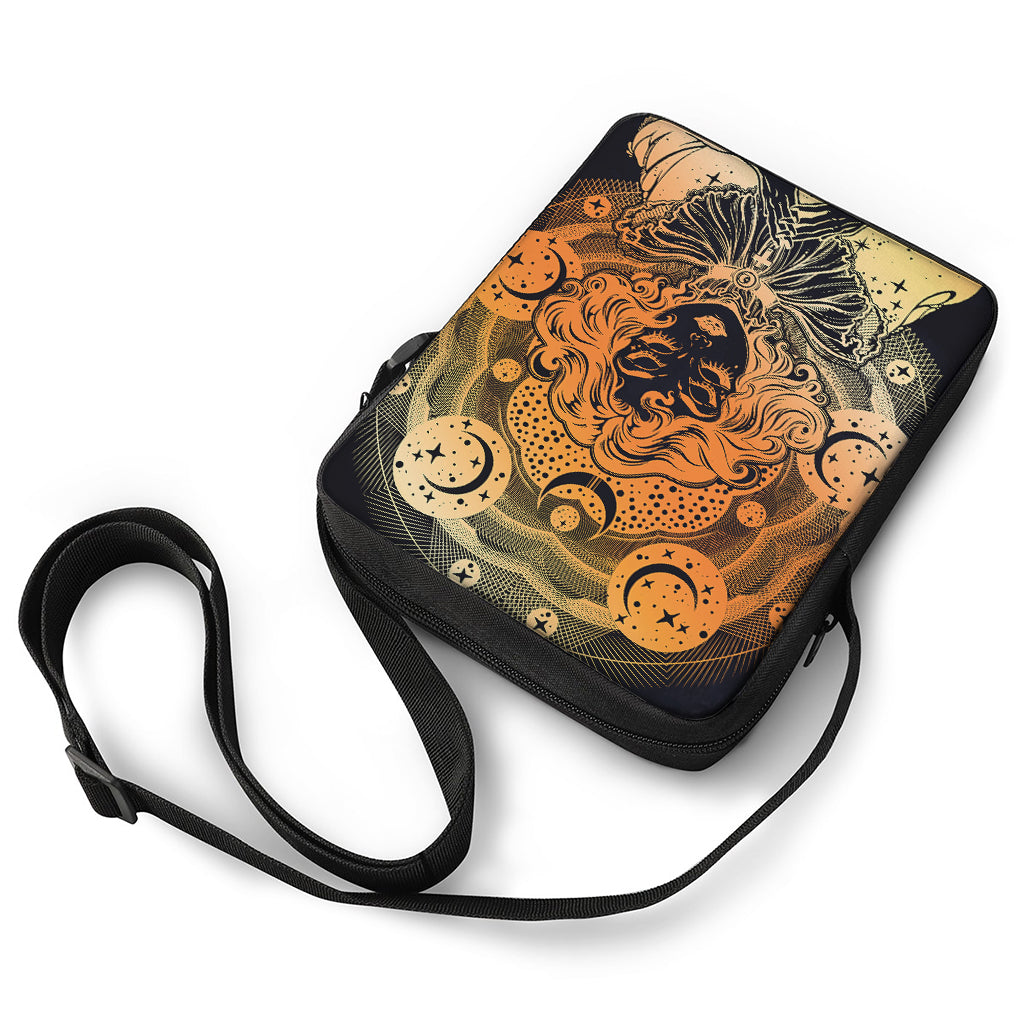 Wiccan Girl And Magical Moon Print Rectangular Crossbody Bag