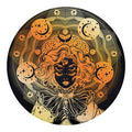 Wiccan Girl And Magical Moon Print Round Blanket