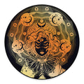 Wiccan Girl And Magical Moon Print Round Floor Mat
