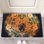 Wiccan Girl And Magical Moon Print Rubber Doormat