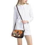 Wiccan Girl And Magical Moon Print Saddle Bag
