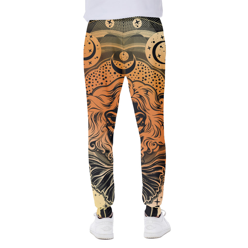 Wiccan Girl And Magical Moon Print Scuba Joggers