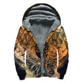Wiccan Girl And Magical Moon Print Sherpa Lined Zip Up Hoodie