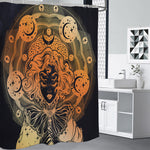 Wiccan Girl And Magical Moon Print Shower Curtain
