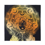 Wiccan Girl And Magical Moon Print Silk Bandana