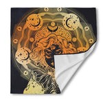 Wiccan Girl And Magical Moon Print Silk Bandana