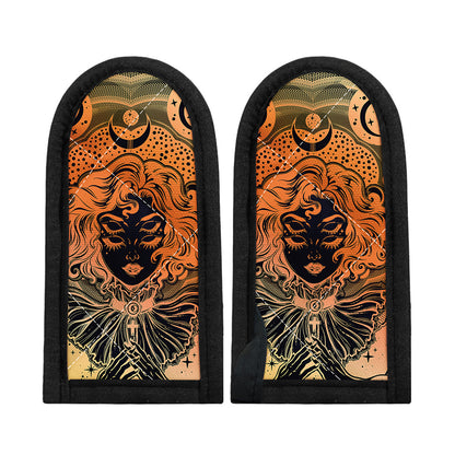 Wiccan Girl And Magical Moon Print Skillet Handle Cover