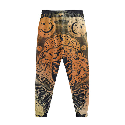 Wiccan Girl And Magical Moon Print Sweatpants