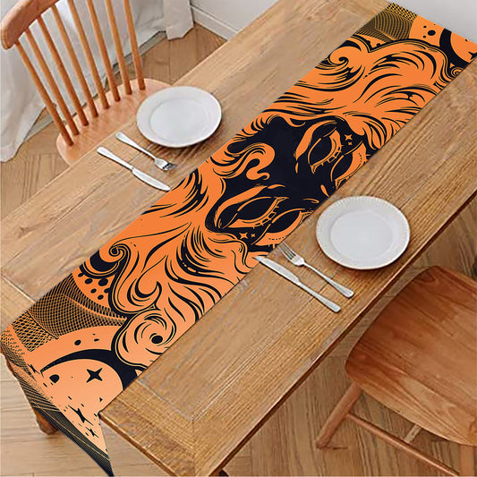 Wiccan Girl And Magical Moon Print Table Runner