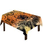 Wiccan Girl And Magical Moon Print Tablecloth