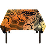 Wiccan Girl And Magical Moon Print Tablecloth