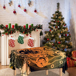 Wiccan Girl And Magical Moon Print Tablecloth