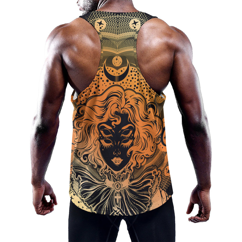 Wiccan Girl And Magical Moon Print Training Tank Top