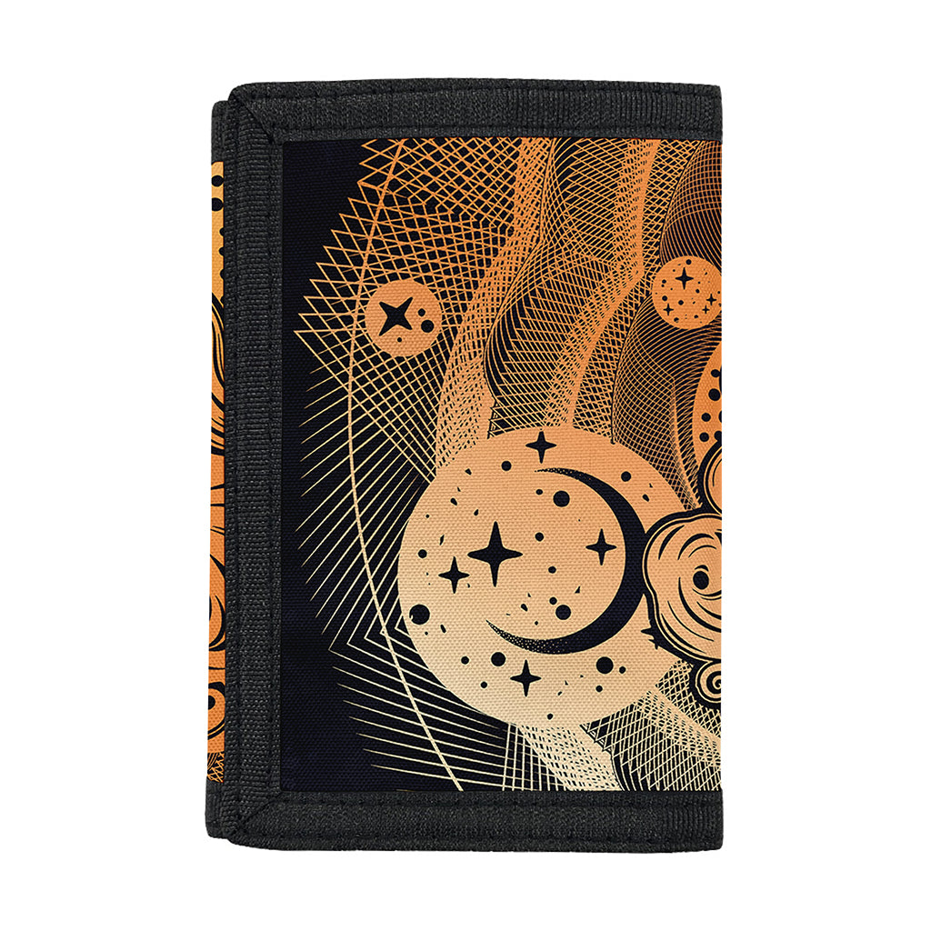 Wiccan Girl And Magical Moon Print Trifold Wallet