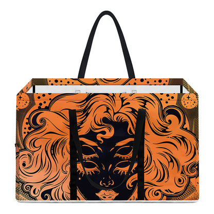 Wiccan Girl And Magical Moon Print Utility Tote Bag