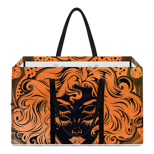 Wiccan Girl And Magical Moon Print Utility Tote Bag