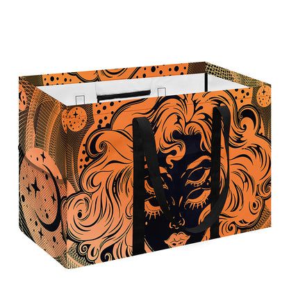 Wiccan Girl And Magical Moon Print Utility Tote Bag