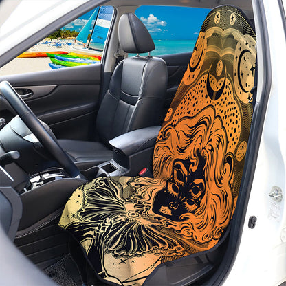 Wiccan Girl And Magical Moon Print Waterproof Car Seat Cover