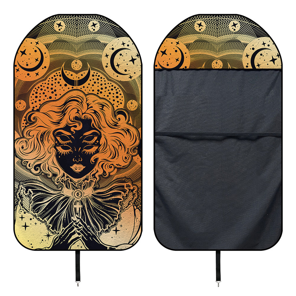 Wiccan Girl And Magical Moon Print Waterproof Car Seat Cover