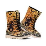 Wiccan Girl And Magical Moon Print Winter Boots