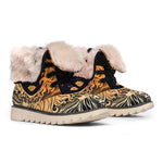 Wiccan Girl And Magical Moon Print Winter Boots