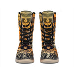 Wiccan Girl And Magical Moon Print Winter Boots
