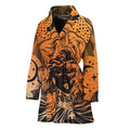 Wiccan Girl And Magical Moon Print Women's Bathrobe