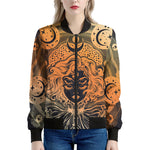 Wiccan Girl And Magical Moon Print Women's Bomber Jacket