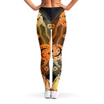 Wiccan Girl And Magical Moon Print Women's Leggings