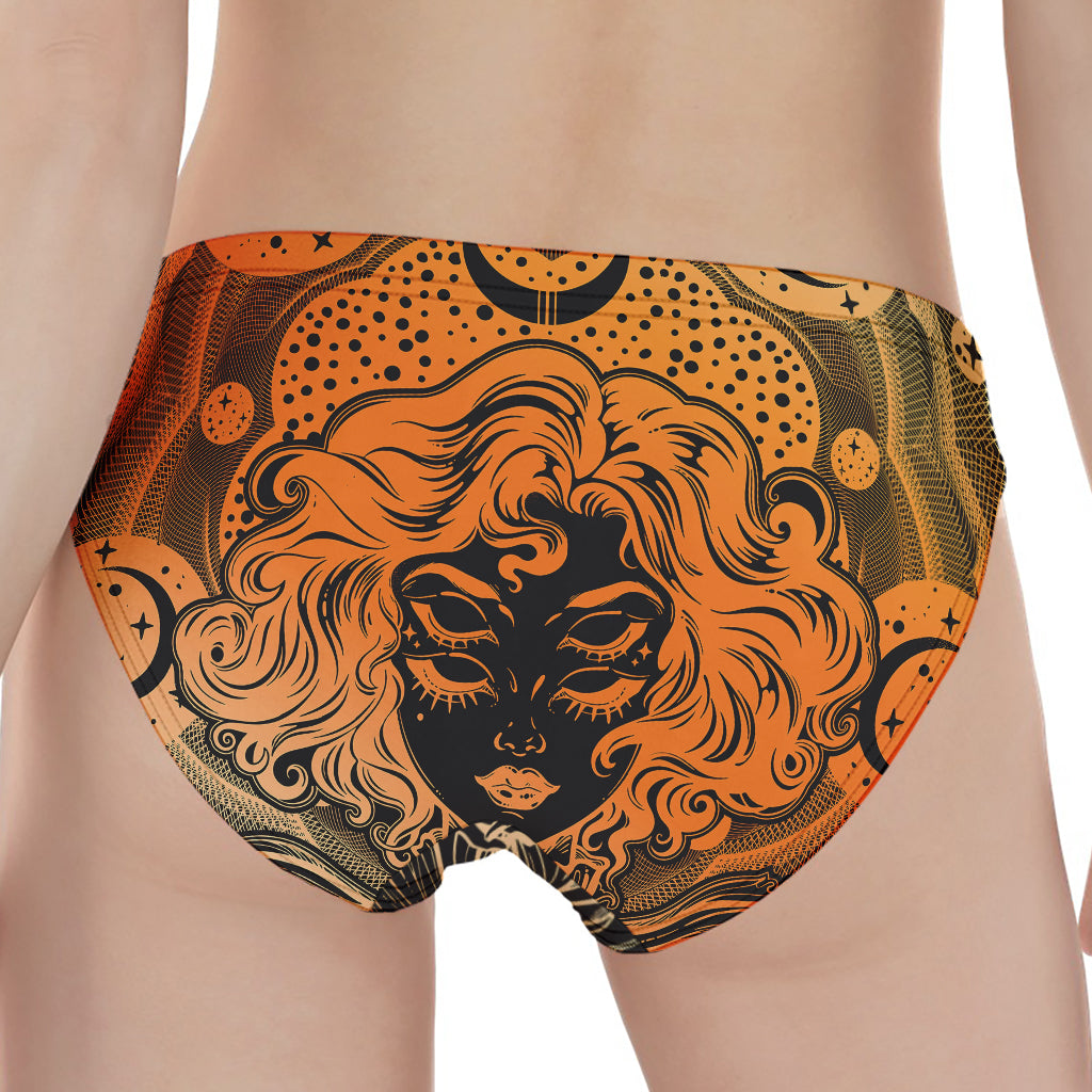 Wiccan Girl And Magical Moon Print Women's Panties