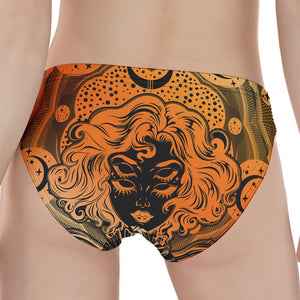 Wiccan Girl And Magical Moon Print Women's Panties