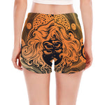 Wiccan Girl And Magical Moon Print Women's Split Running Shorts