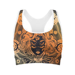 Wiccan Girl And Magical Moon Print Women's Sports Bra